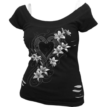 white flower shirt for women
